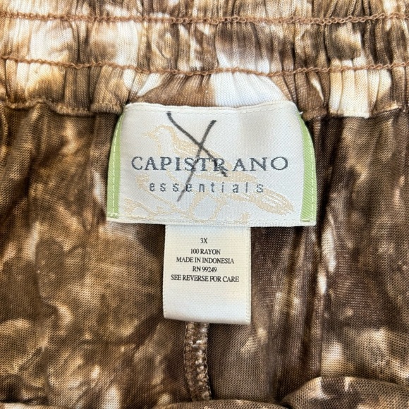 Capistrano Essentials Boho Tie Dye Floral Maxi Skirt Brown/Wine Burgundy 3X - Picture 9 of 10